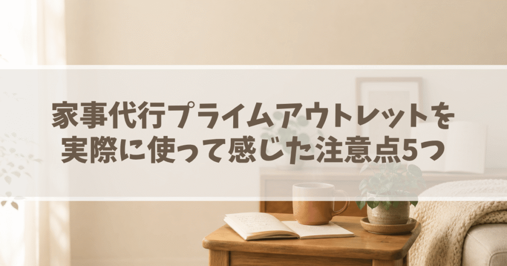 家事代行プライムアウトレットを実際に使って感じた注意点5つの画像