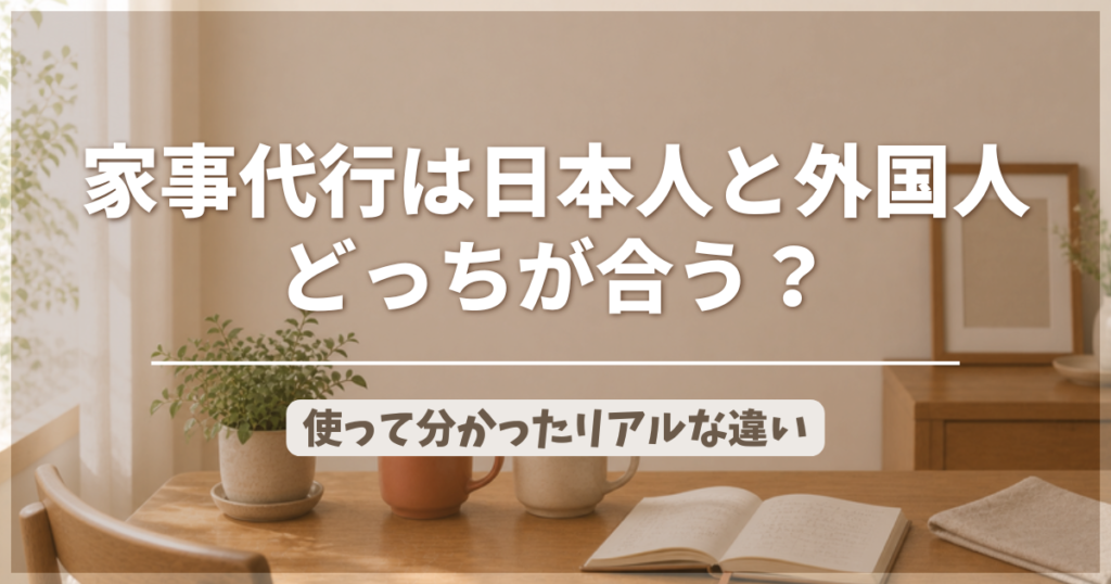 家事代行は日本人と外国人どっちが合う？使って分かったリアルな違いのアイキャッチ画像